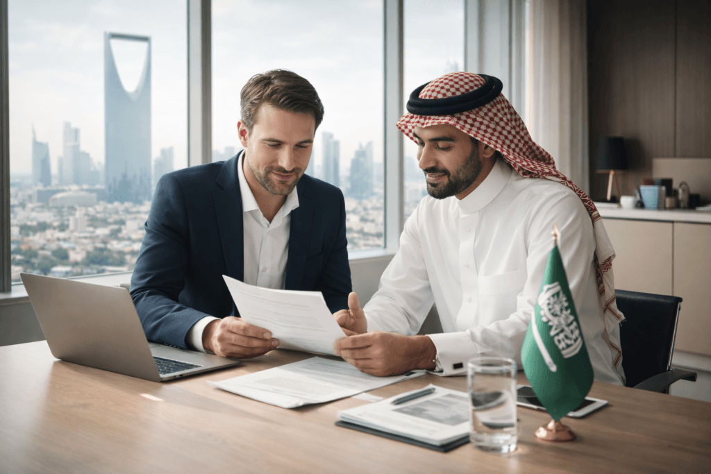 تأسيس شركة في السعودية للأجانب – مستثمر مع مستشار أعمال في الرياض